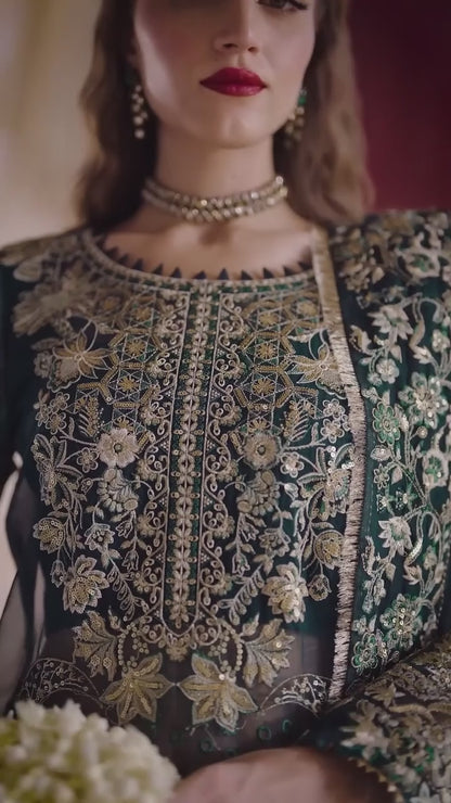 Parishay Jahanara Organza Embroidered Stitched 3-Piece Suit-JRA-08