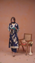 Tawakal Closet Linen Embroidered Stitched 3-Piece Suit-Zeenat
