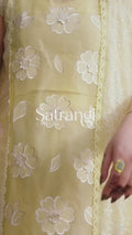 Yellow Mahnur Satrangi Lawn'26 Embroidered Stitched 3-Piece Suit-ST-11