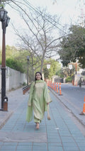 Tawakal Closet Linen Embroidered Stitched 3-Piece Suit-Pistachio