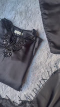 Savarna Silk Embellished Sharara Set Black