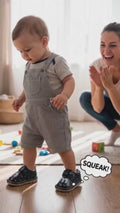 Black and Beige-Mum n Bub Baby Whistle Shoes-Chuchu-Min-Min
