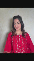 Hemstitch Lawn Embroidered Stitched 3-Piece Suit-Midnight Rose