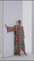 Brown Binilyas Amour Luxury Lawn'26 Embroidered Unstitched 3-Piece Suit-186-B