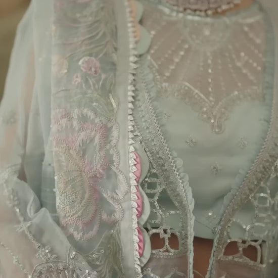 Parishay Ranibagh Luxury Formals Organza Embroidered Unstitched 3-Piece Suit-Aarzoo