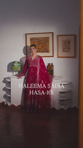 Pink-Haleema Sadia Sheesha Silk Embellished Stitched 3-Piece Suit-Ziva