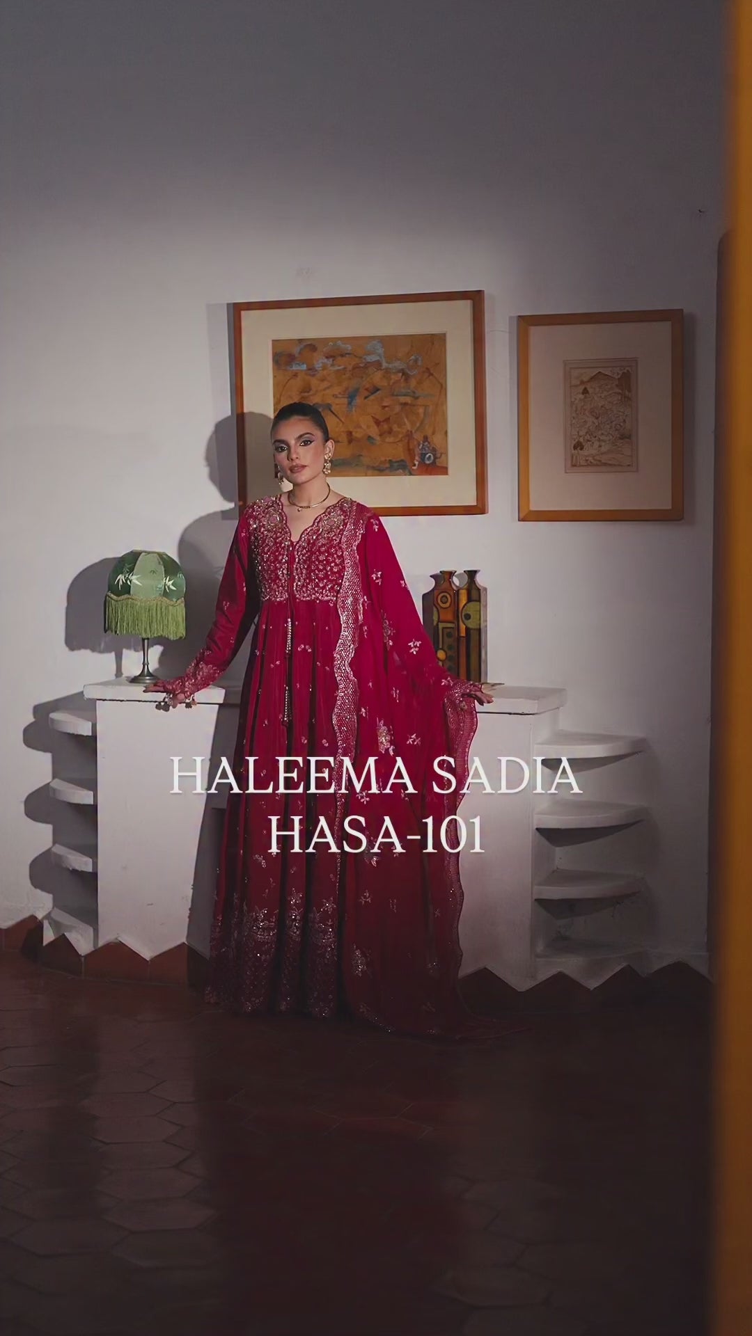 Pink-Haleema Sadia Sheesha Silk Embellished Stitched 3-Piece Suit-Ziva