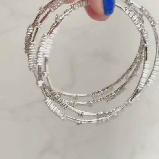 H&A Jewellery One Carat Silver Plated Bangles