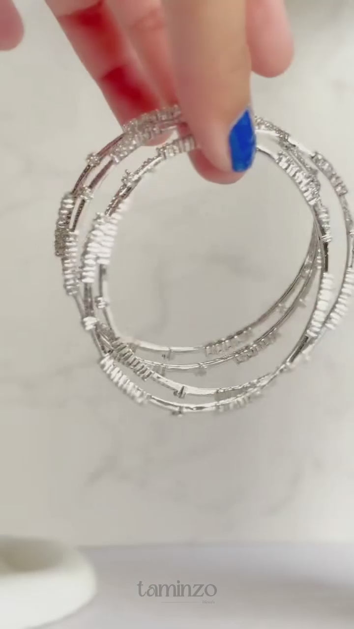 H&A Jewellery One Carat Silver Plated Bangles
