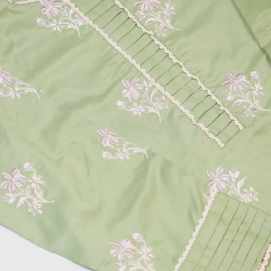 Mint Green Panache Apparel Karandi Embroidered Stitched Suit-Ornate