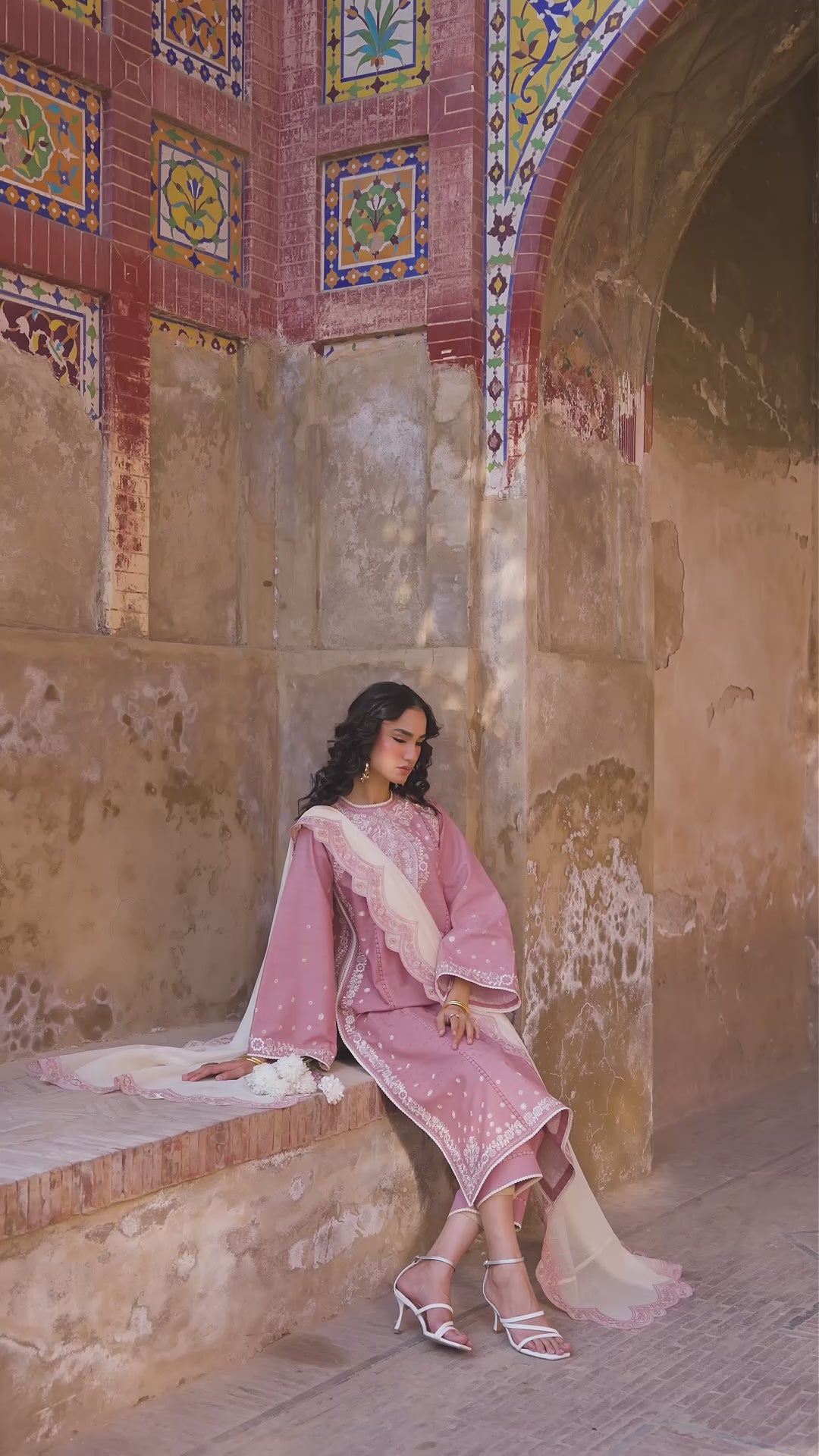 Pink Binilyas Suroor Lawn'26 Embroidered Unstitched 3-Piece Suit-245-B