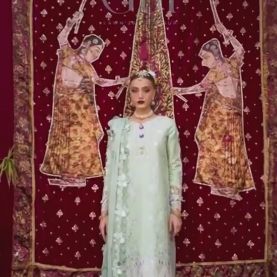 Mahnur Gul Luxury Lawn'26 Embroidered Unstitched 3-Piece Suit-G-011