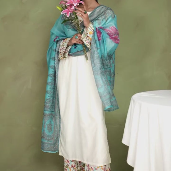 Stylish Collection Serene Summer Linen Embroidered Stitched 3-Piece Suit-Kastoor Embroidered