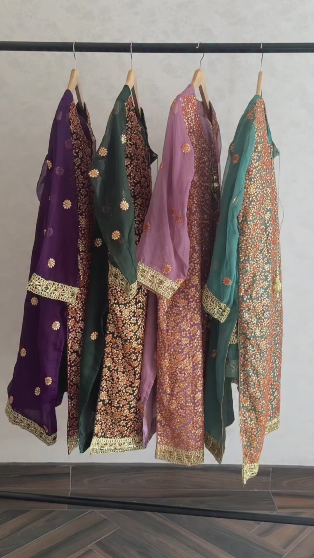 Savarna Chiffon Embroidered Sharara-Tea Pink 52