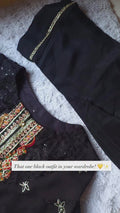 Black-Noori Chiffon Embellished Stitched 3-Piece Suit-BCE26011