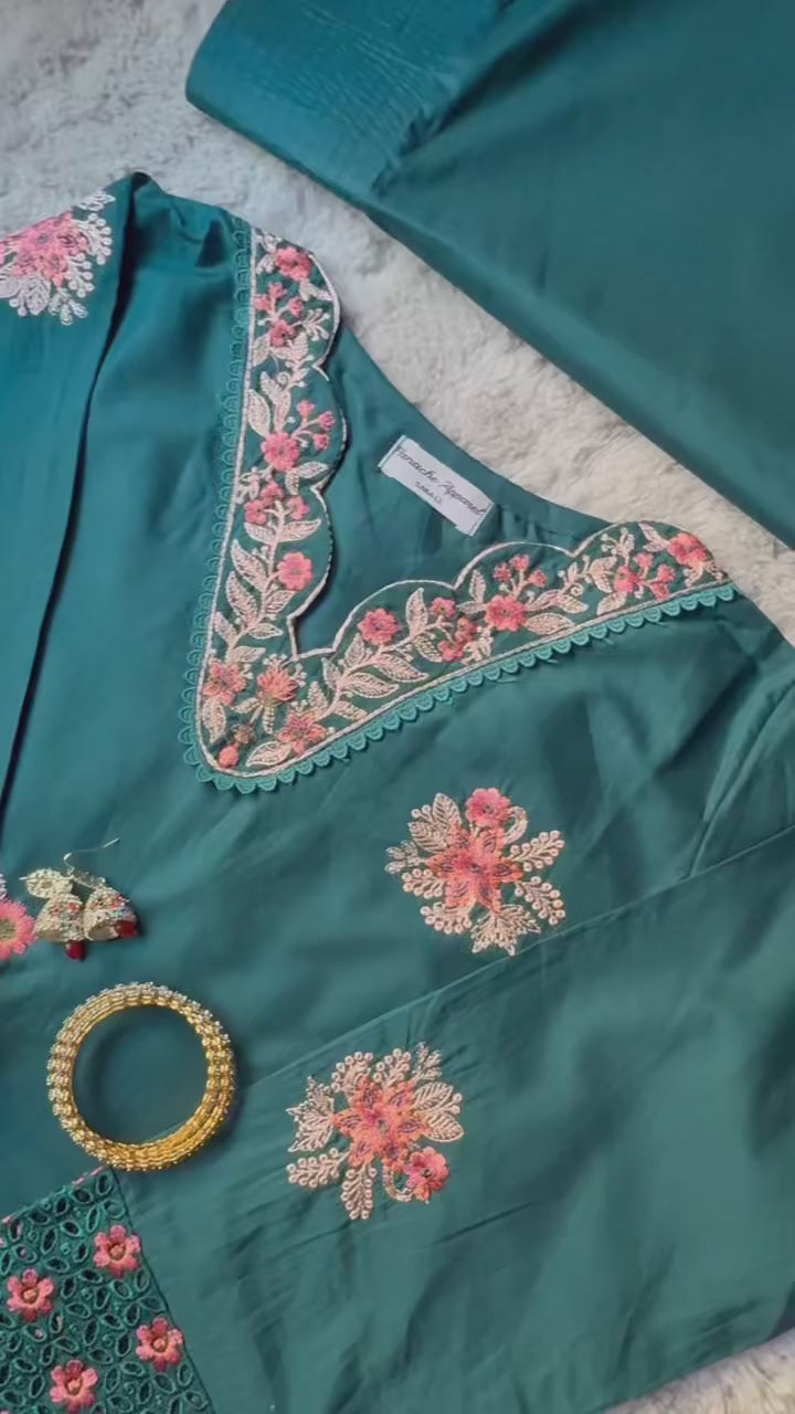 Panache Apparel Mistfall Ramadan Edit Cotton Embroidered Stitched Suit-Mystique