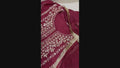 Maroon Savarna Cotton Embroidered Stitched 3-Piece Suit-Maroon Red