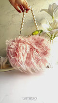 Tea Pink Orya's Fur Clutch