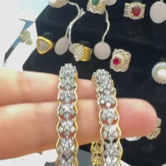 Orya Jewellery Pair White Zircon Bangles