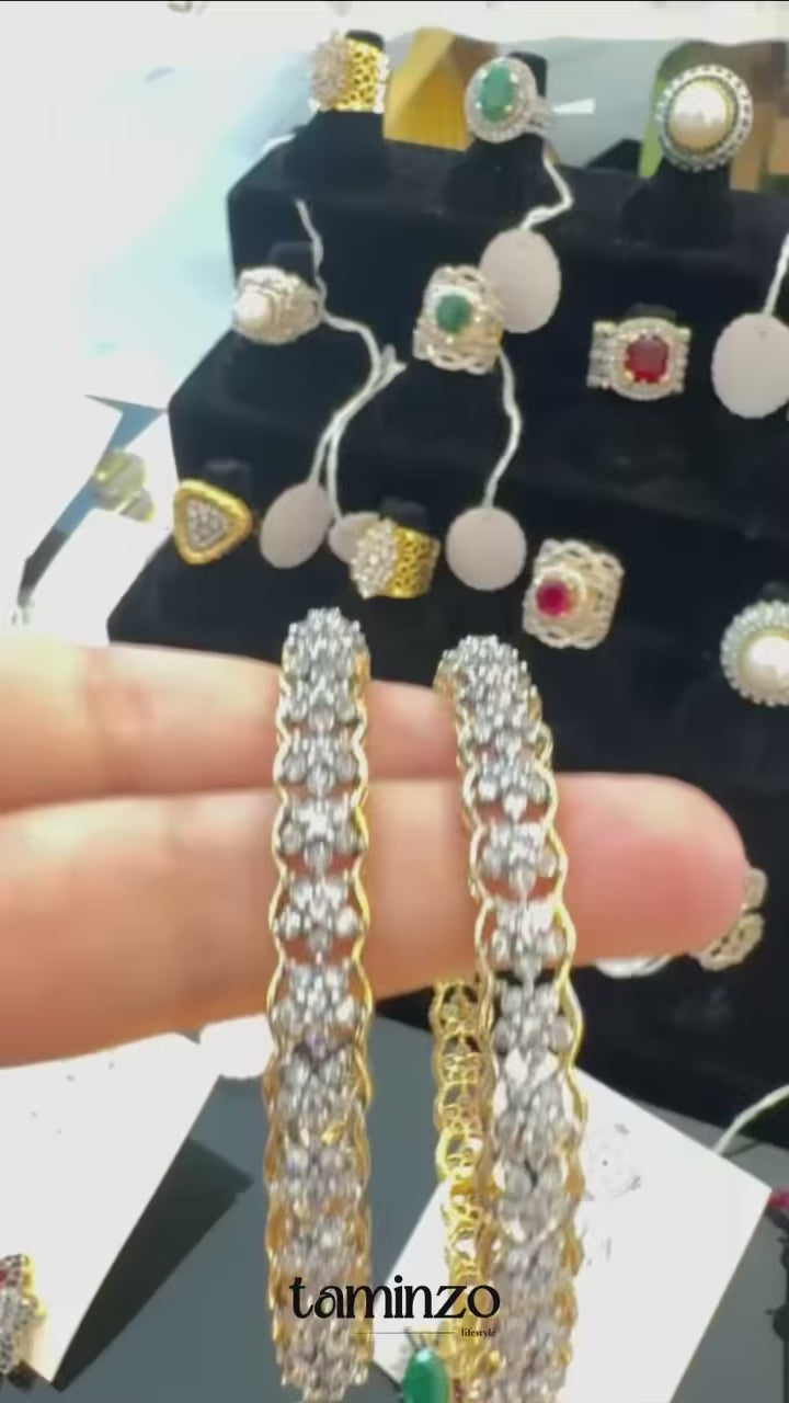 Orya Jewellery Pair White Zircon Bangles
