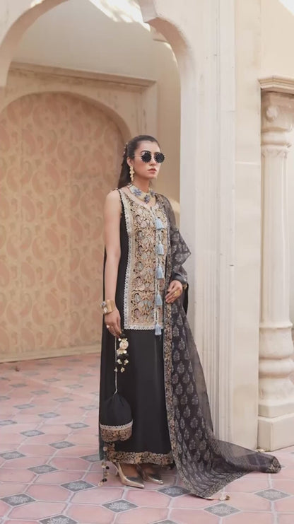 Shiza Hassan Chap Tilak Formals Pure Tusser Silk Embroidered Stitched 2-Piece Suit-Dhalia
