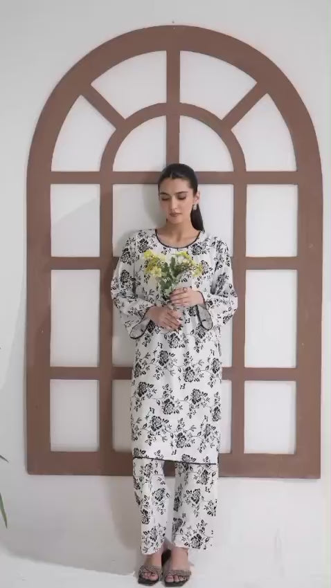Stylish Collection Enchant Pret Linen Co-Ord Set-Rose White