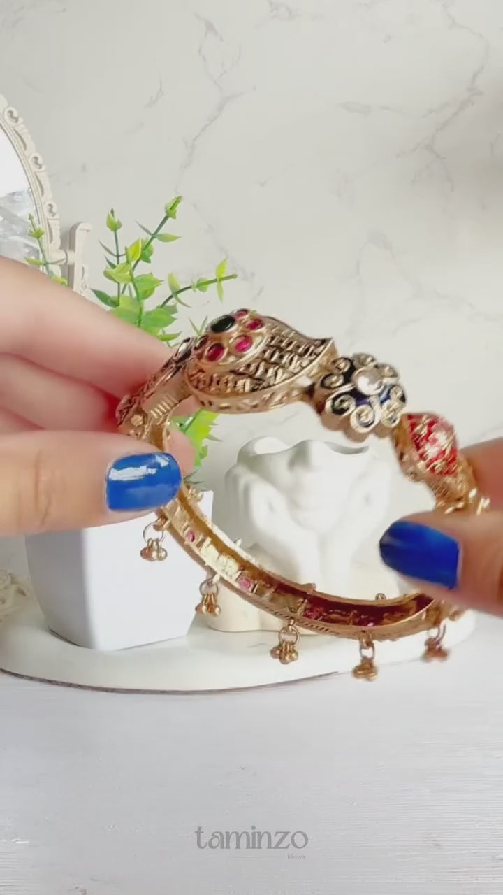 H&A Jewellery Indian Gold Plated Rajwari Bangle