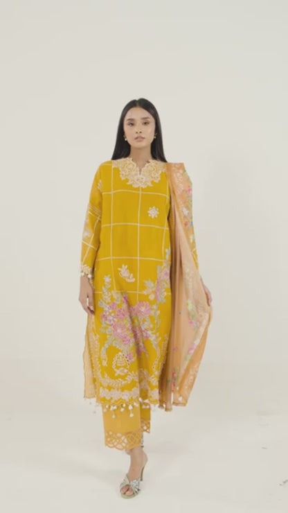 Sana Safinaz Lawn Embroidered Unstitched 3-Piece Suit-M252-012B-CT