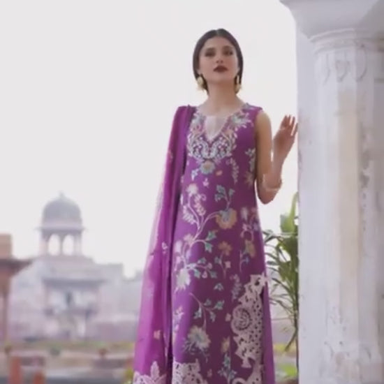 Mahnur Gul Luxury Lawn'26 Embroidered Unstitched 3-Piece Suit-G-007