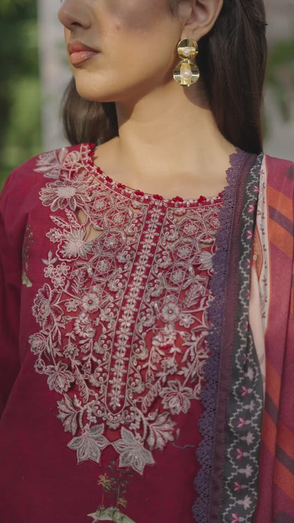 Parishay Rang e Sarma Khaddar Embroidered Unstitched 3-Piece Suit-SAR-06