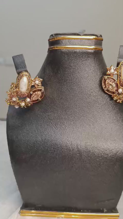 Durwaj's Pearl Embellished Stud Earrings-DW-009