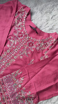 Stylish Collection Royal Pret Linen Embroidered Stitched 3-Piece Suit-Dusty Rose