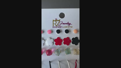 Multi Glitter Jewellery Assorted Stud Earrings Set