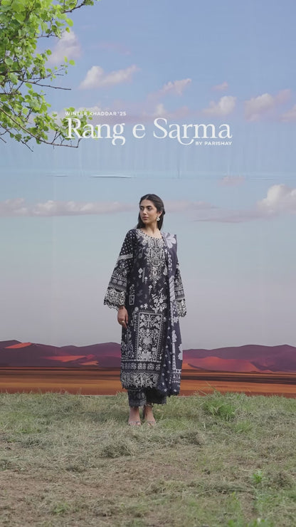 Parishay Rang e Sarma Khaddar Embroidered Unstitched 3-Piece Suit-SAR-07