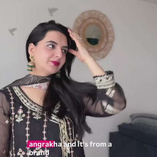 Shurooq Garden Of Dreams Cotton Net Embroidered Stitched 3-Piece Suit-Vittoria