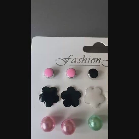 Multi Glitter Jewellery Assorted Stud Earrings Set
