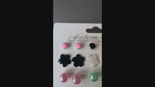 Multi Glitter Jewellery Assorted Stud Earrings Set