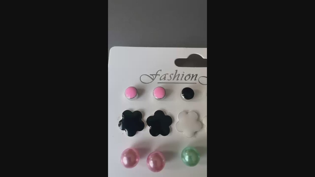 Multi Glitter Jewellery Assorted Stud Earrings Set