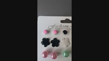 Multi Glitter Jewellery Assorted Stud Earrings Set