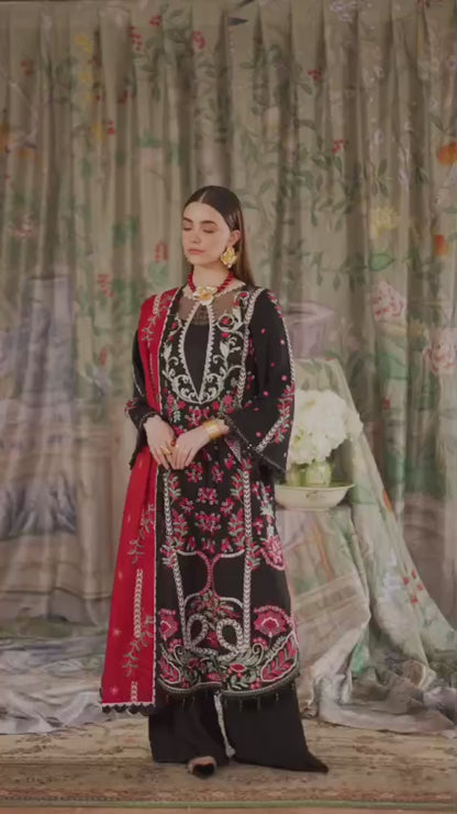 Mahnur Secret Garden Karandi Embroidered Unstitched 3-Piece Suit–SG-005