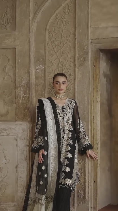 Parishay Jahanara Chiffon Embroidered Stitched 3-Piece Suit-JRA-09