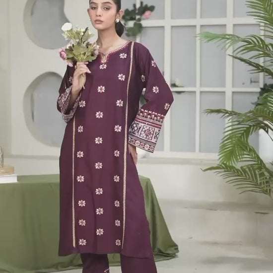 Stylish Collection Aaraish Linen Embroidered Stitched 2-Piece Suit-Nazakat