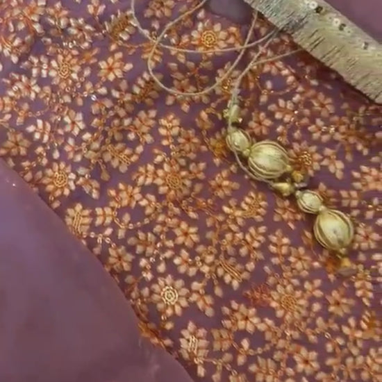 Savarna Chiffon Embroidered Sharara-Tea Pink 52