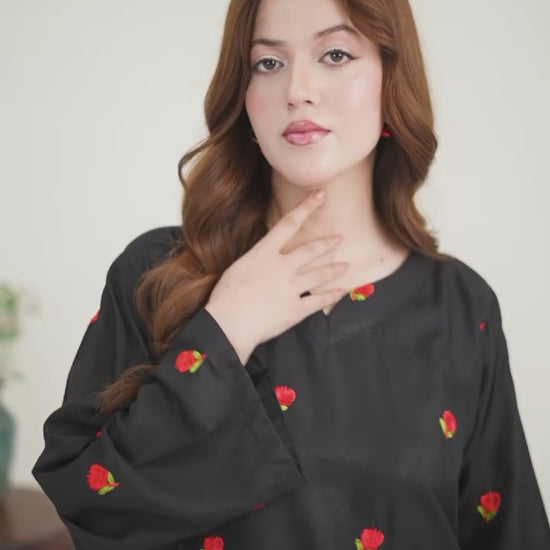 Stylish Collection Allure Linen Embroidered Stitched 2-Piece Suit-Petal