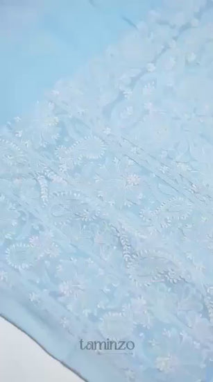 Fehm Lawn Hand Embroidered Chikankari Shirt