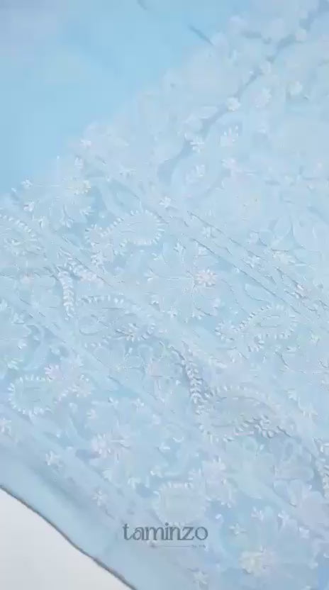 Fehm Lawn Hand Embroidered Chikankari Shirt