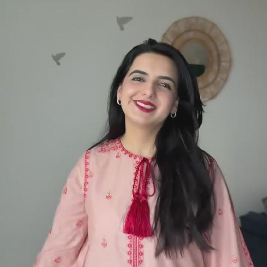 Jugnu by Hussain Rehar SS'25 Eid Pret Edit II Cotton Embroidered 2-Piece Suit-Giti
