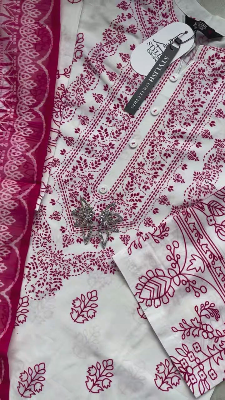 Stylish Collection Allure Lawn Cotton Printed Stitched 3-Piece Suit-Noor Baano