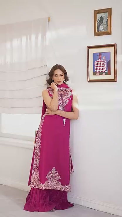 Mahnur Sera Pret'26 Lawn Embroidered Stitched 3-Piece Suit-SP-10