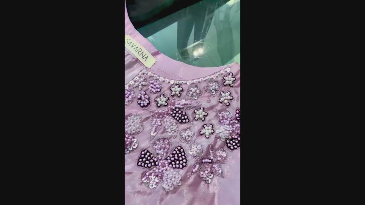 Lilac Savarna Raw Silk Embellished Stitched 3-Piece Suit-Lilac